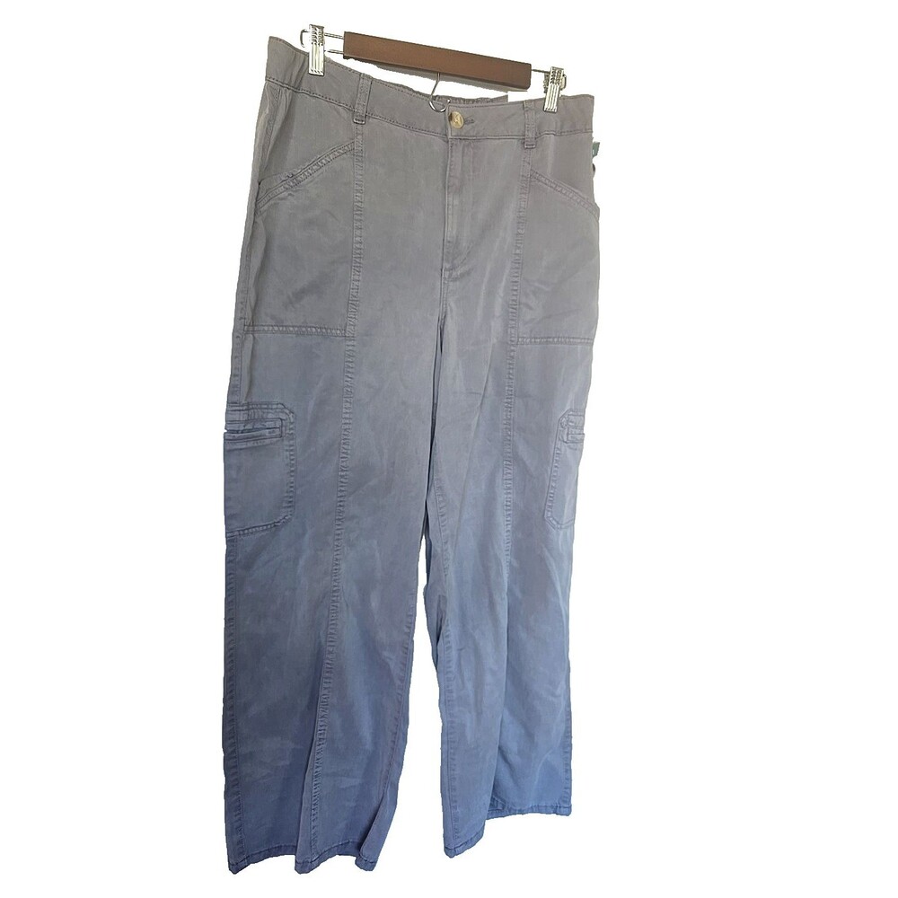 NWT! Maurices Cargo Style Gray Pants Woman's High Rise Wide Leg Size 14 Short